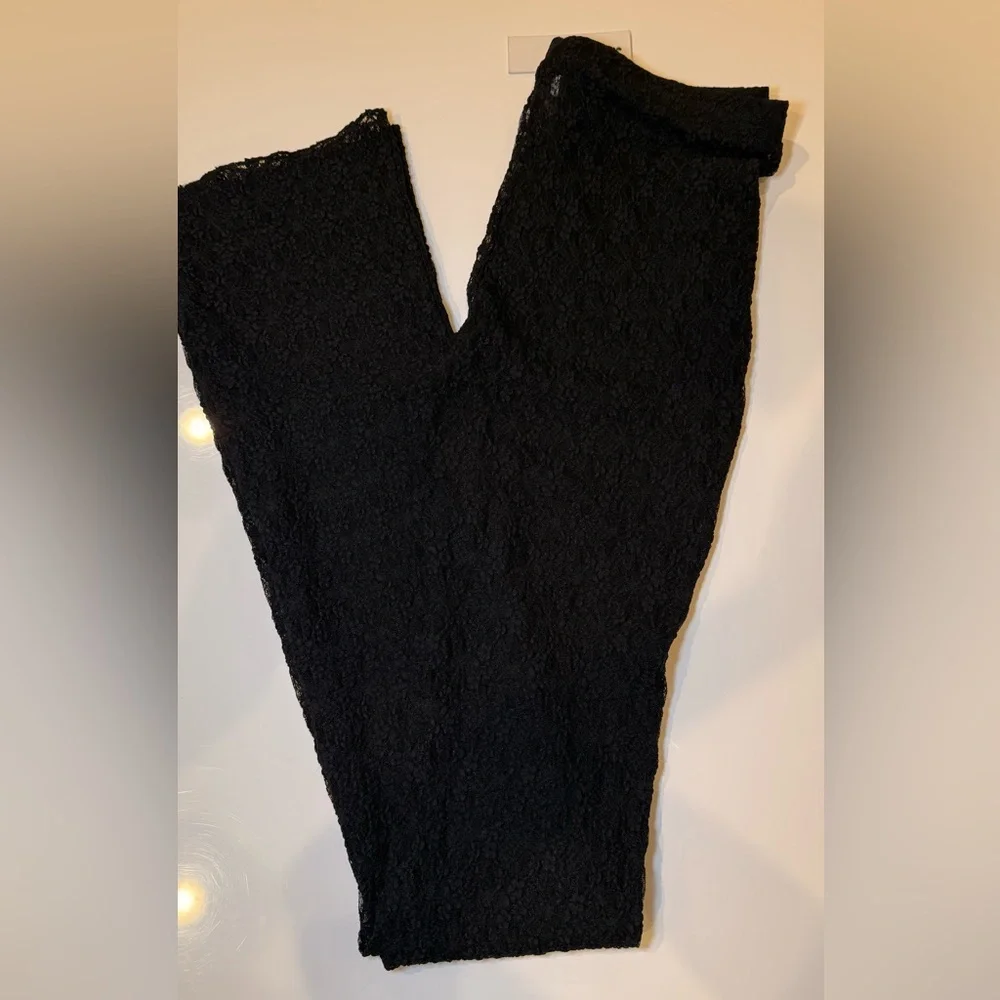 Naked Wardrobe🖤 Black Stretch Lace straight leg pants | small | NWT - Picture 9 of 15